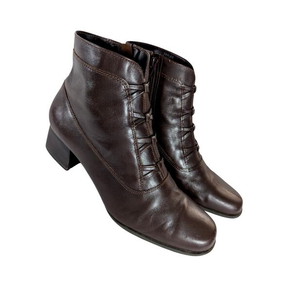 Croft & Barrow Shoes - CROFT & BARROW! ESPRESSO BROWN GENUINE LEATHER QUAD CRISS CROSS STRAP BOOTS! 9M